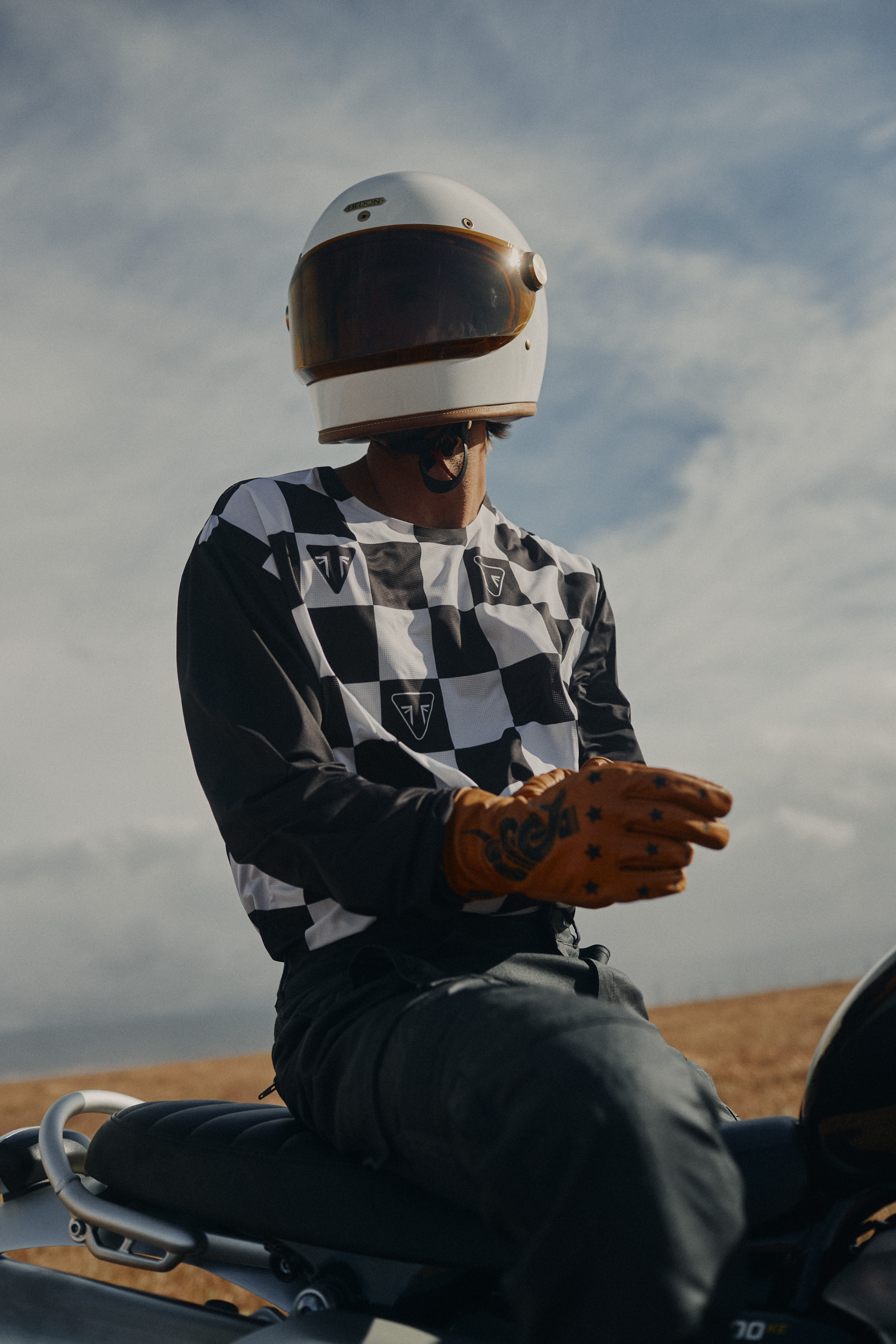 Austin Black & White Checkerboard Enduro Jersey | Motorcycle